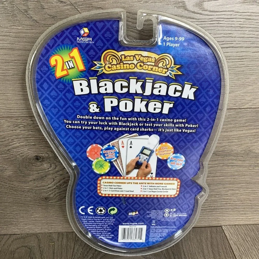 Las Vegas Casino Corner 2 in 1 - Blackjack & Poker Handheld NiP